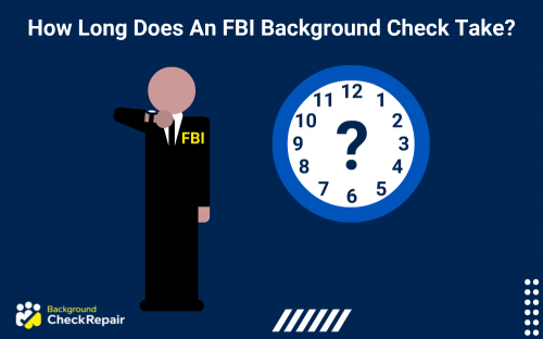 FBI looking at his watch to see how long does an FBI background check take with a clock on the wall next to him.