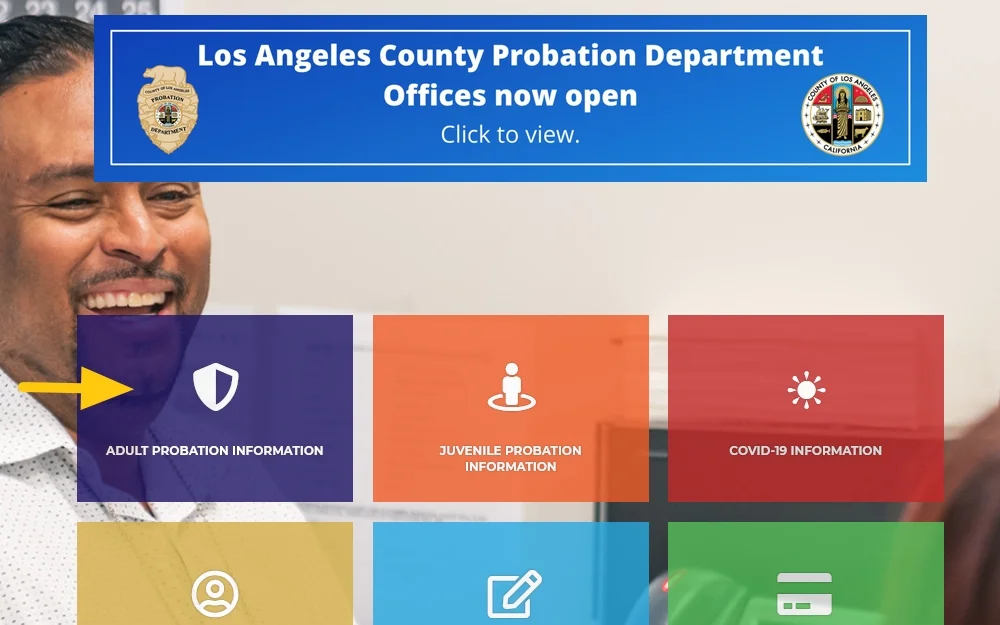 Los Angeles County Probation Offcie website screenshot. 