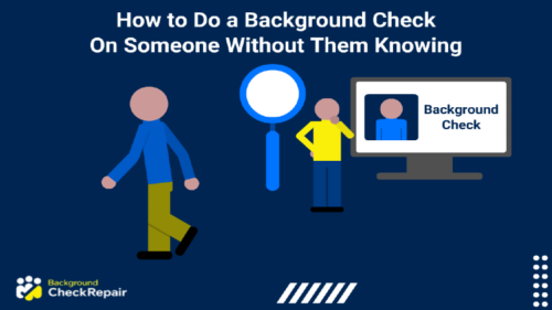 Man in the background watching a person with a criminal record walk by, wondering how to do a background check on someone without them knowing.