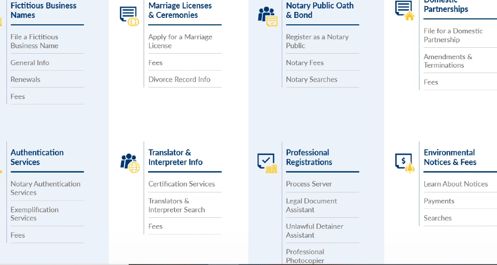 County clerk website options for finding old arrest records