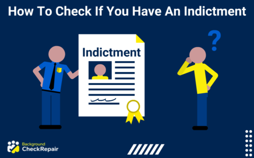 Man wonders how to check if you have an indictment as a police officer hands him an indictment with an official secret seal, making him question how to find out if you have a federal indictment.