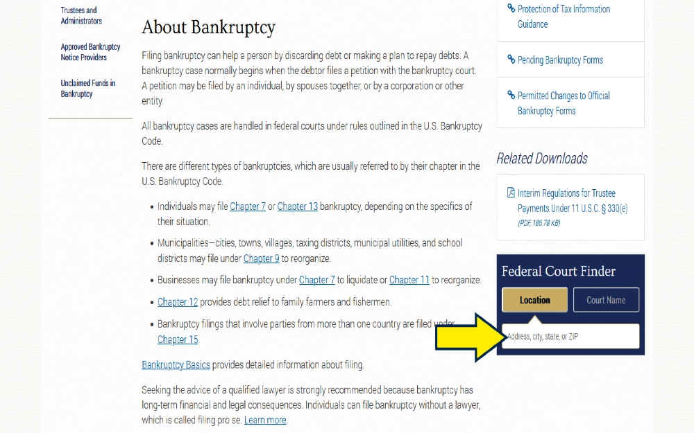 How to find bankruptcies free using public records searches. 