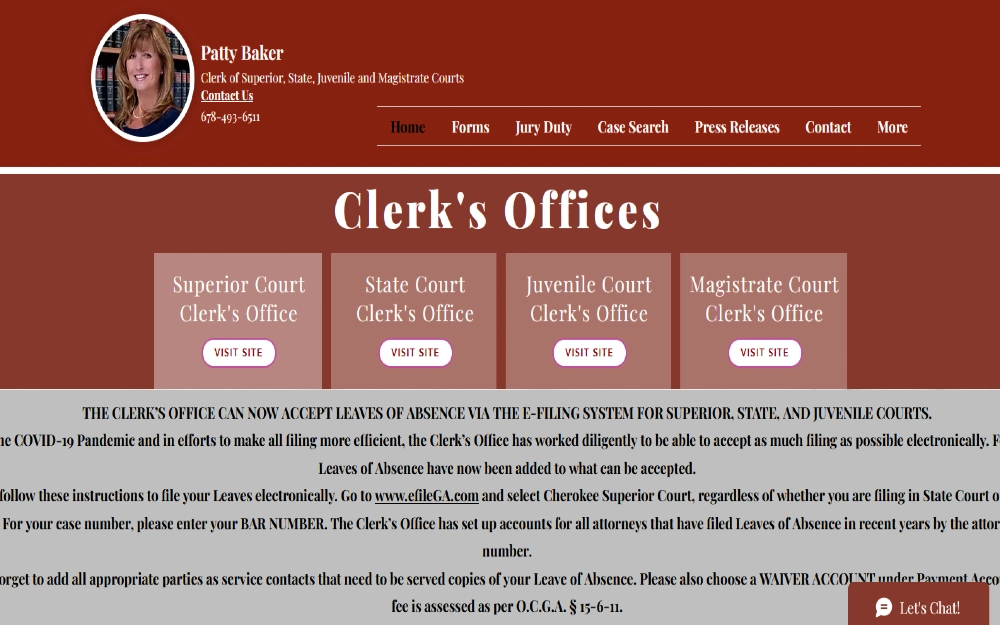 Screenshot Georgia County Clerk offices links, for state and magistrate court clerks for conducting georgia criminal background check and free background check, Georgia options, including state of georgia employment background check