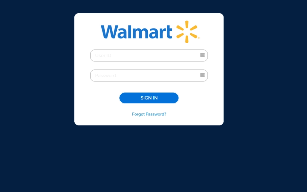 Walmart background check screening system screenshot that shows sign in and for checking how long does a walmart background check take. 
