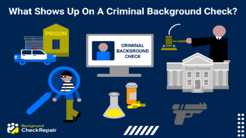 What shows up on a criminal background check a man who is a previous felon wonders while walking away from a judge striking a gavel and thinking does an online criminal background check show drug use, gun violations, or incarceration.