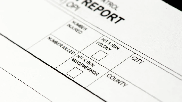Close-up view of a traffic report form.