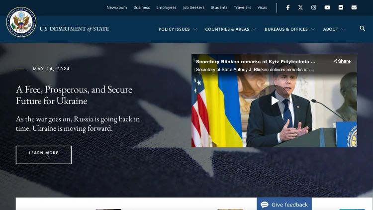 US State Department screenshot