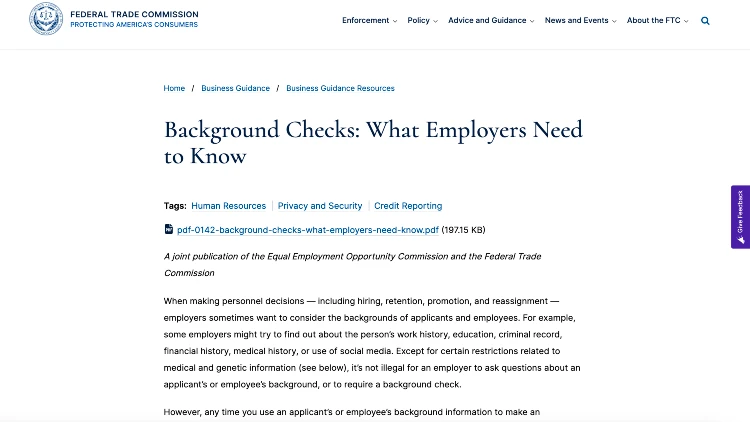 Screenshot image of the resource Background Checks: What Employers Need to Know