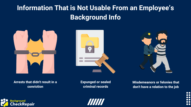 Graphic on information that is not usable from an employee's background info