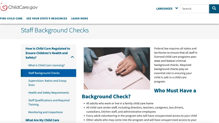 Image screenshot of the article staff background checks