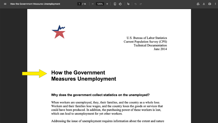 Labor force statistics screenshot demonstrating what are red flags in a employment background check when applicants have long periods of unemployment.